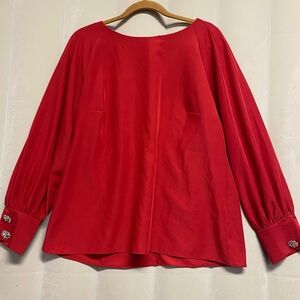 Studio Badgley Mischka Women’s Blouse XL Jewel Buttons Designer Quiet Luxury